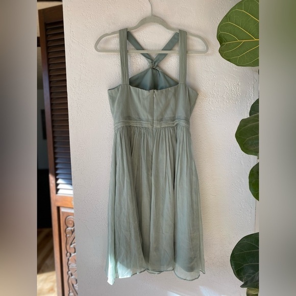 J. Crew Sinclair Silk Chiffon Dress Sea Foam Green Blue Mint Dusty Shale 4 Short - Picture 7 of 7